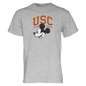 USC Trojans Unisex Disney Heather Gray Headshot Mickey T-Shirt